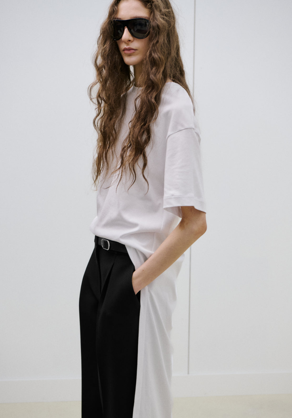 Belt Straight-Fit Trousers - Black