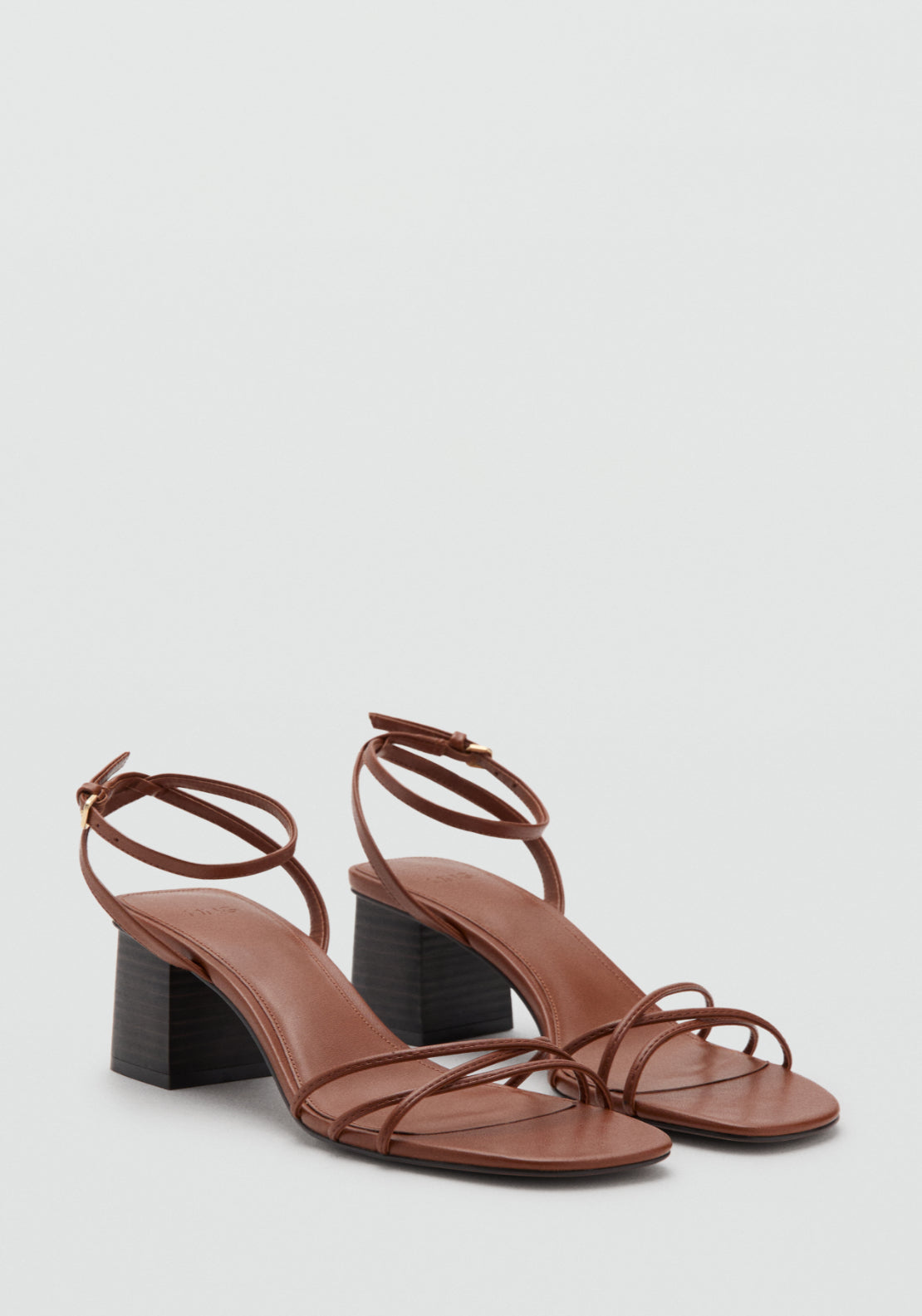 Heeled Sandals With Straps - Brown