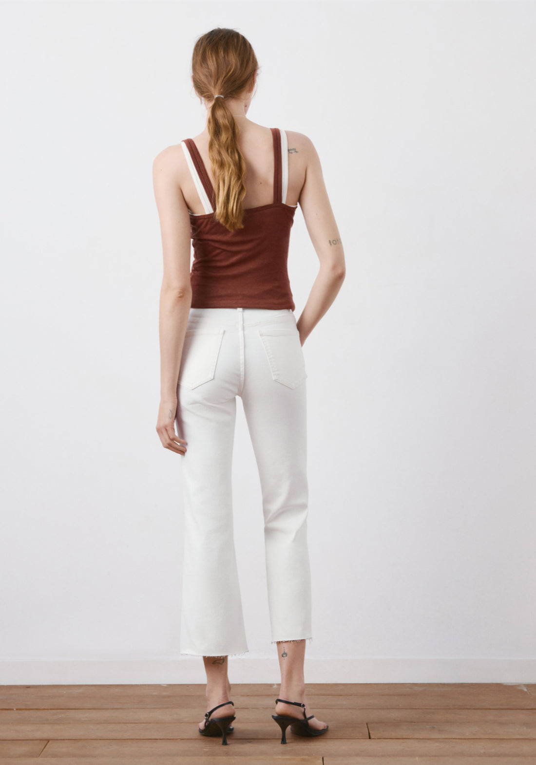 Sienna Flared Cropped Jeans - White