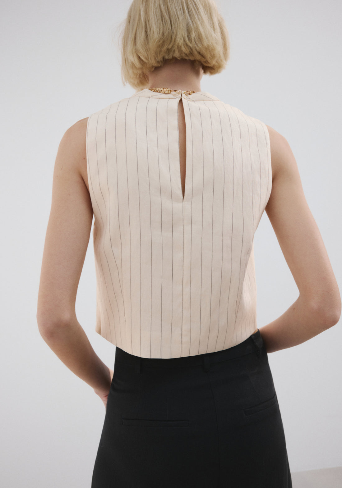 Chain Detail Top - Cream