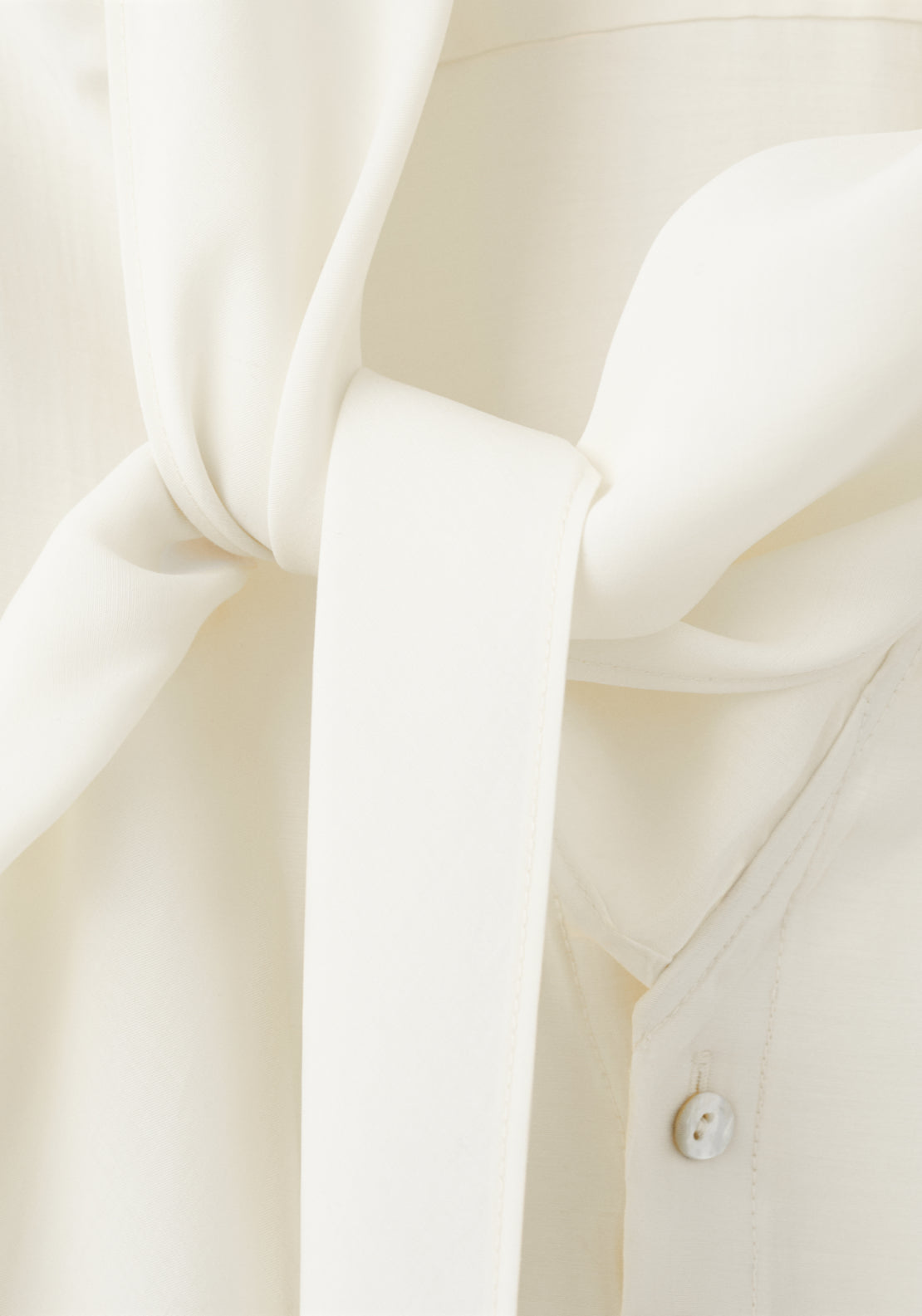 Scarf Collar Blouse - Cream
