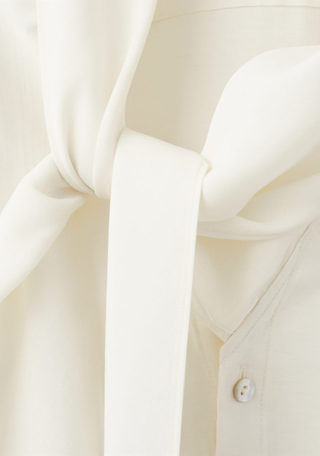 Scarf Collar Blouse - Cream