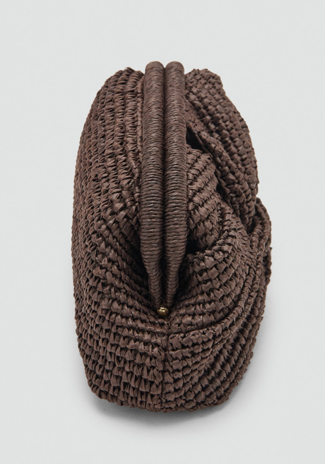 Twist Detail Natural Fibre Handbag - Brown