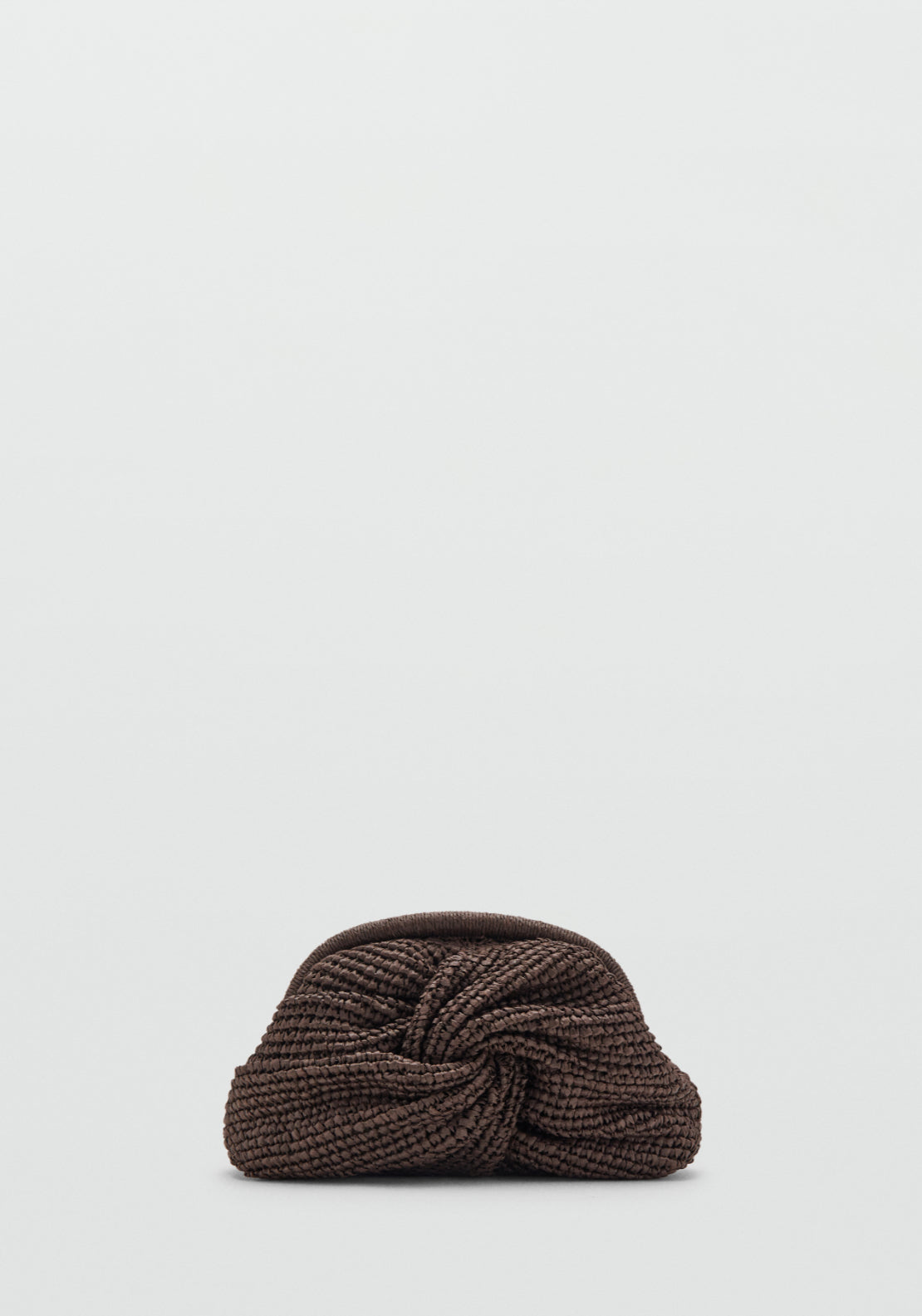 Twist Detail Natural Fibre Handbag - Brown