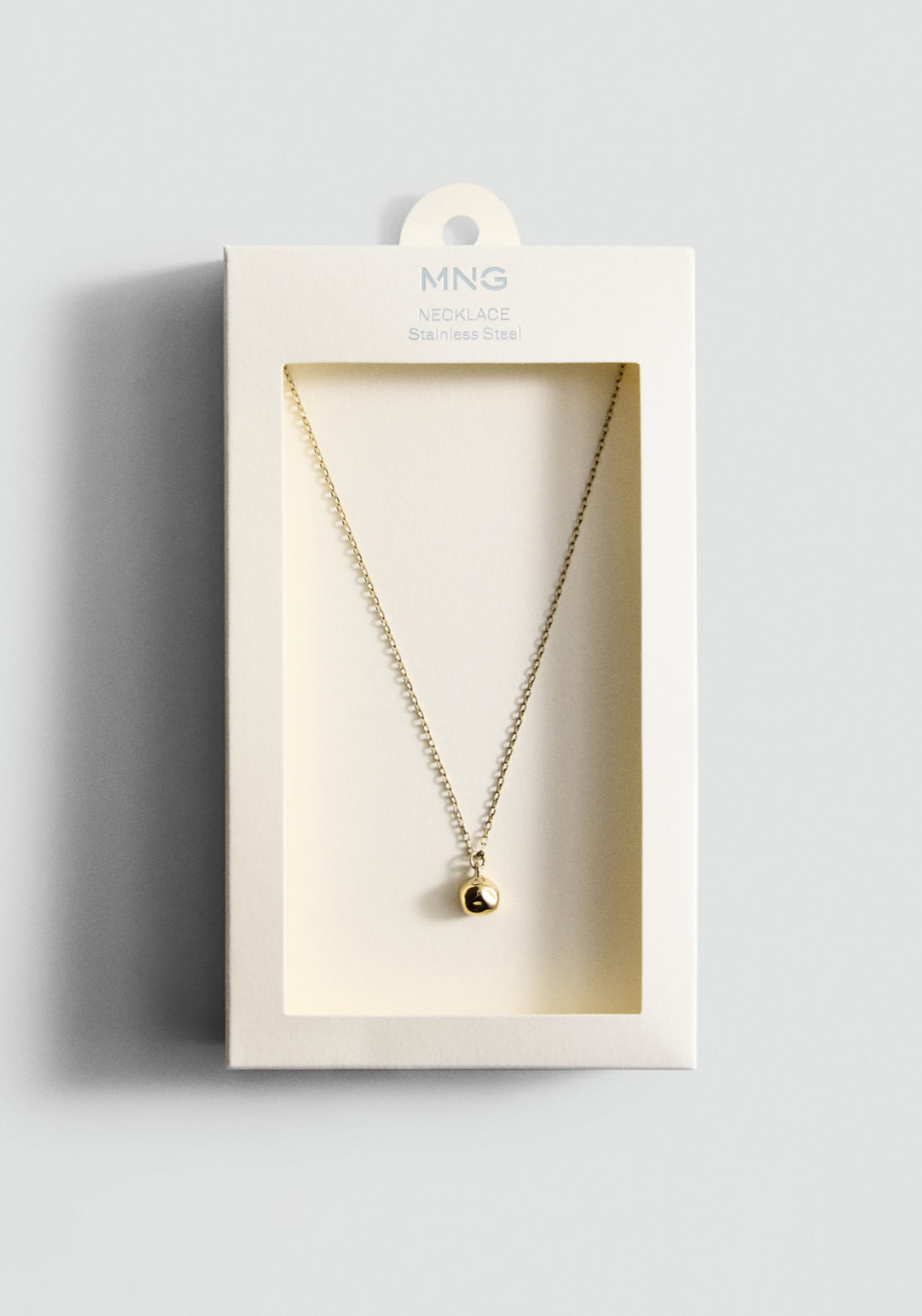 Stainless Steel Sphere Pendant Necklace - Gold
