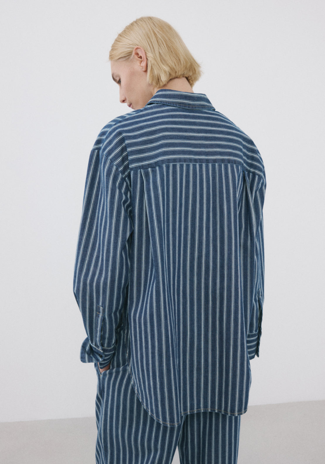 Striped Denim Shirt - Blue