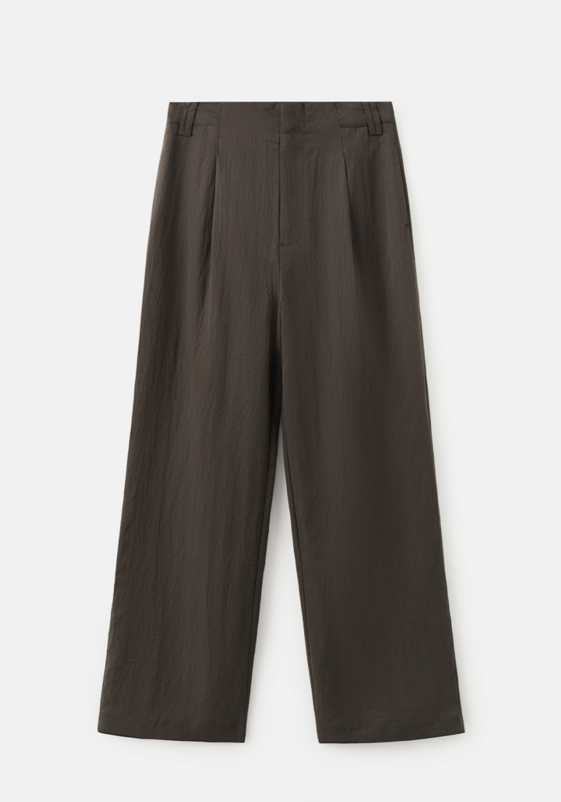 Mid Rise Lyocell Trousers - Brown