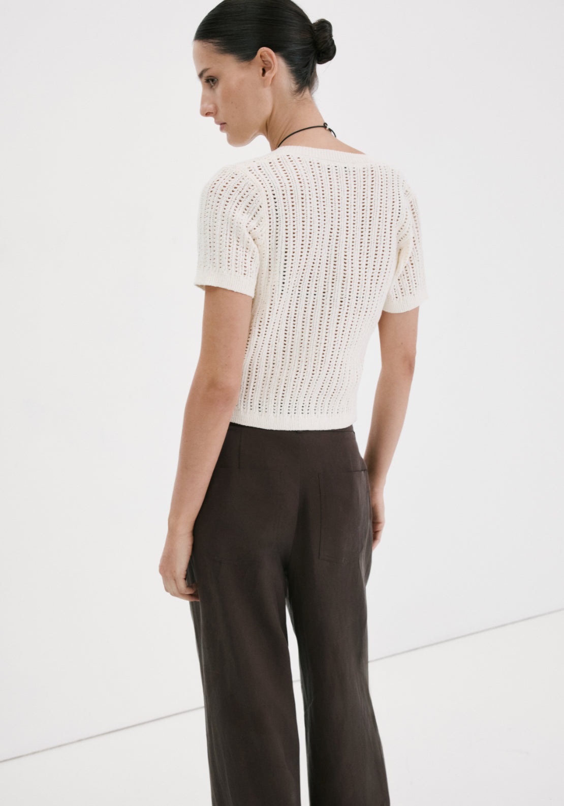 Openwork Knit Cardigan - Cream