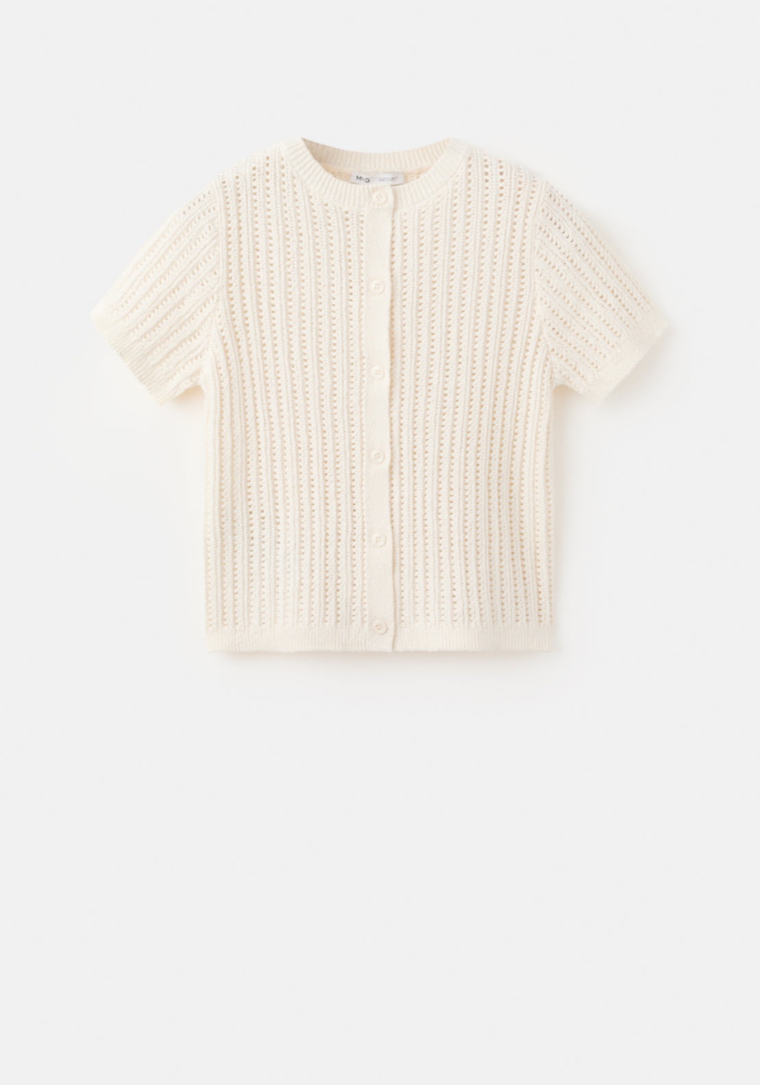 Openwork Knit Cardigan - Cream