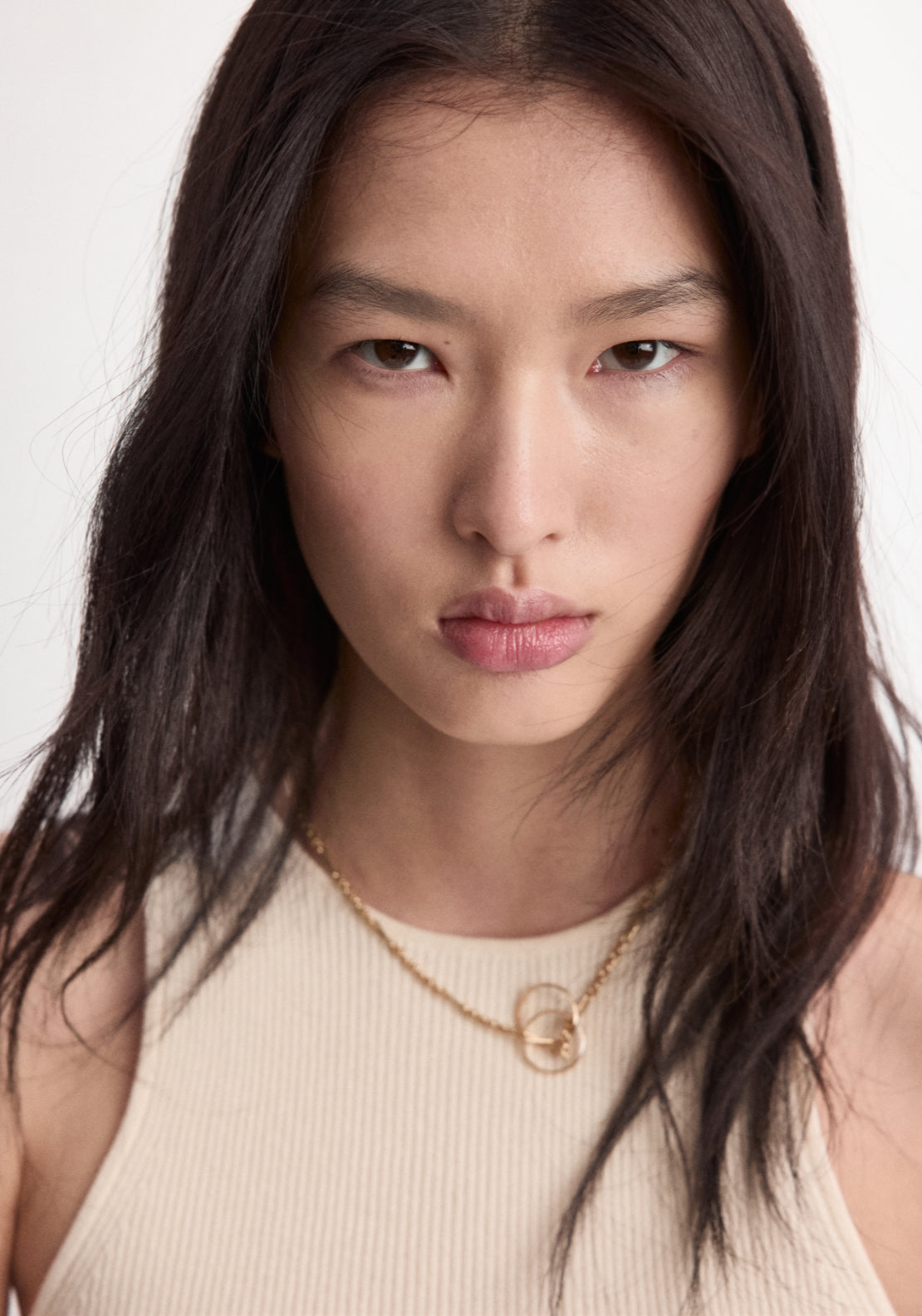 Fitted Fine Knit Top - Cream