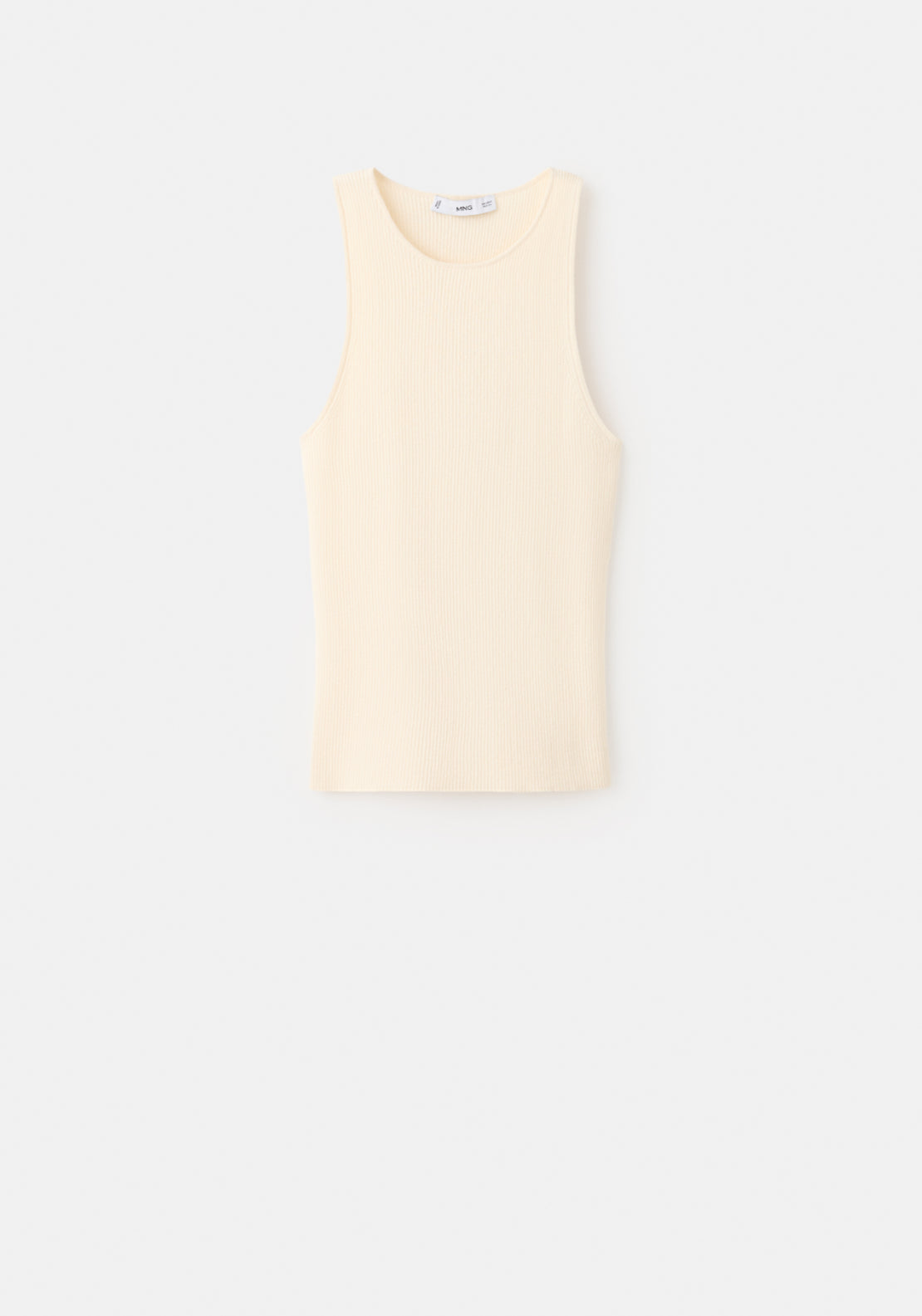 Fitted Fine Knit Top - Cream