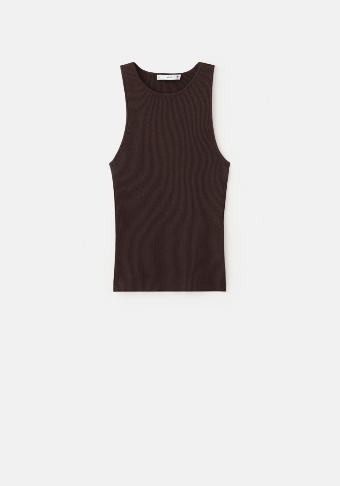 Fitted Fine Knit Top - Brown
