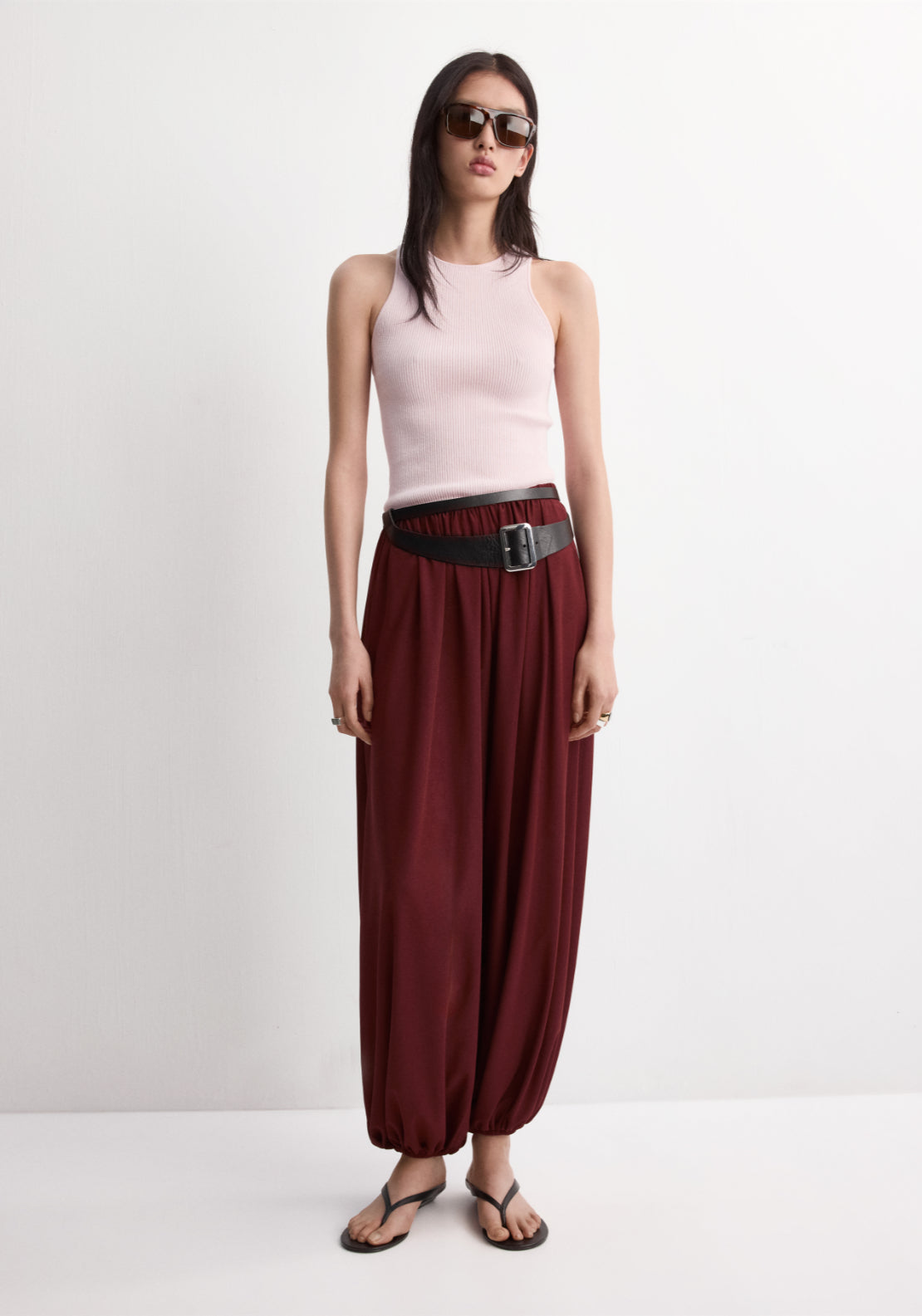 Fitted Fine Knit Top - Pink