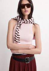 Fitted Fine Knit Top - Pink