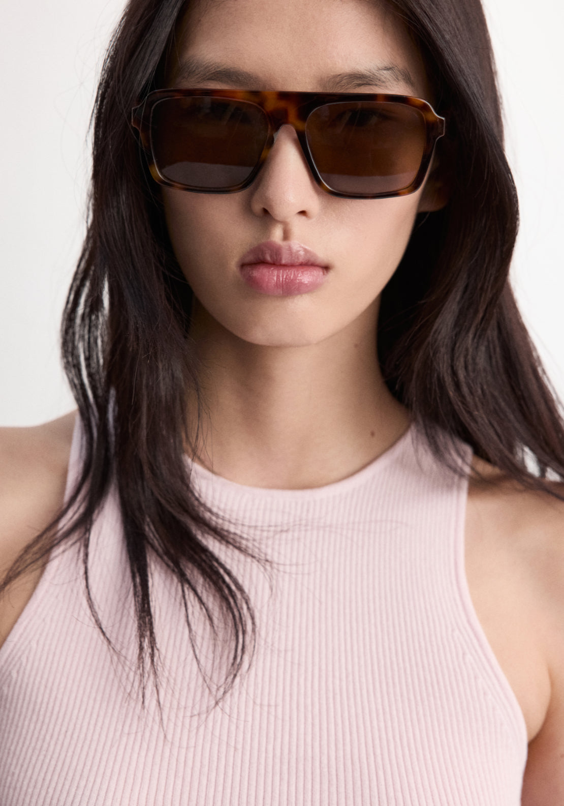 Fitted Fine Knit Top - Pink