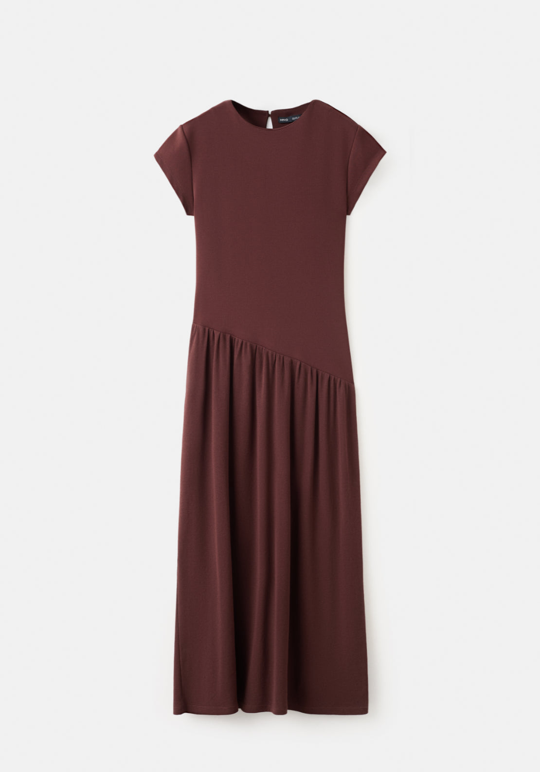 Asymmetrical Midi Dress - Burgundy