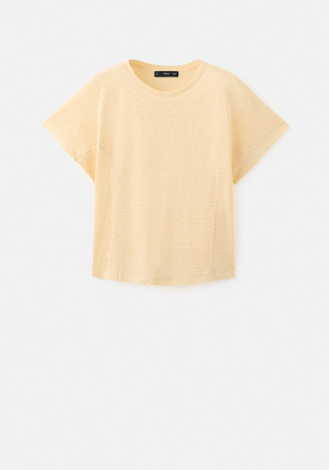 Short Sleeved Linen T-Shirt - Yellow