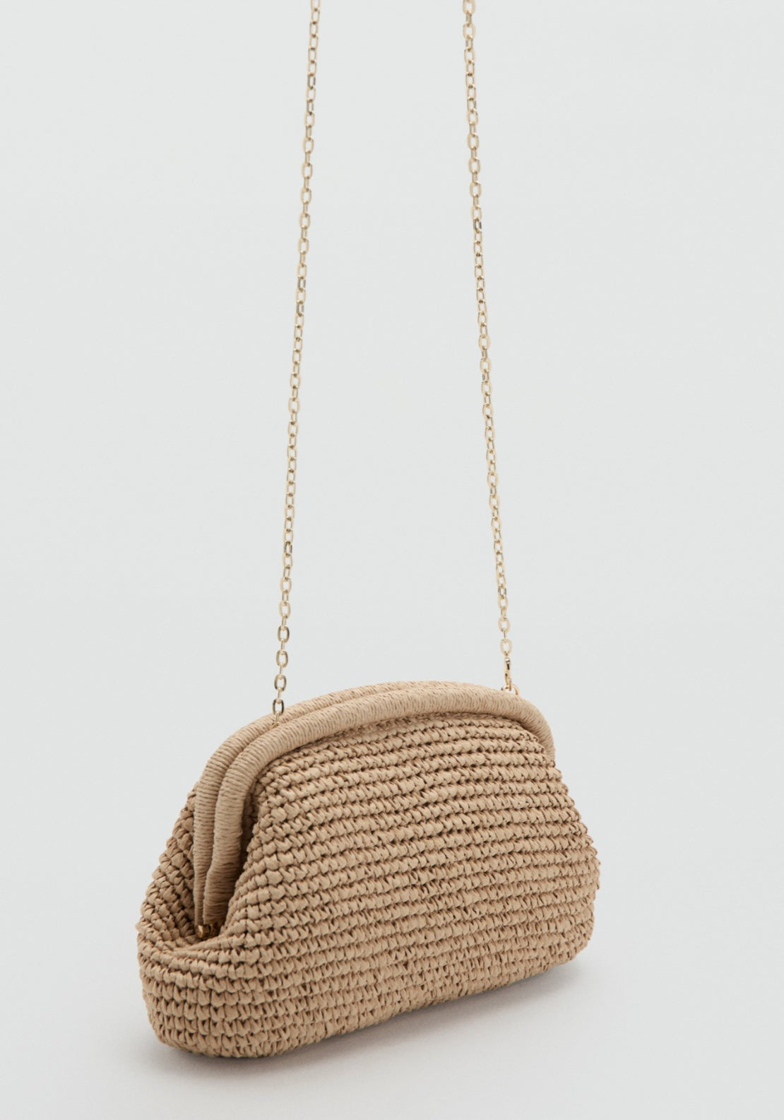 Natural Fiber Clutch Bag - Brown