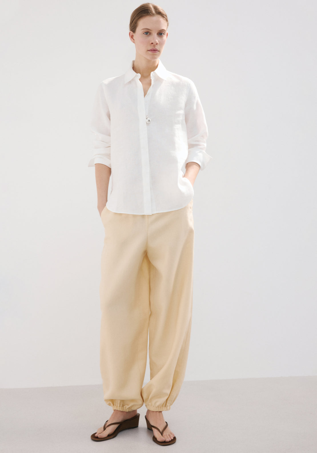 Straight Linen Shirt - White