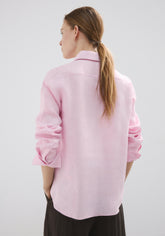 Straight Linen Shirt - Pink