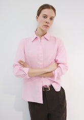 Straight Linen Shirt - Pink