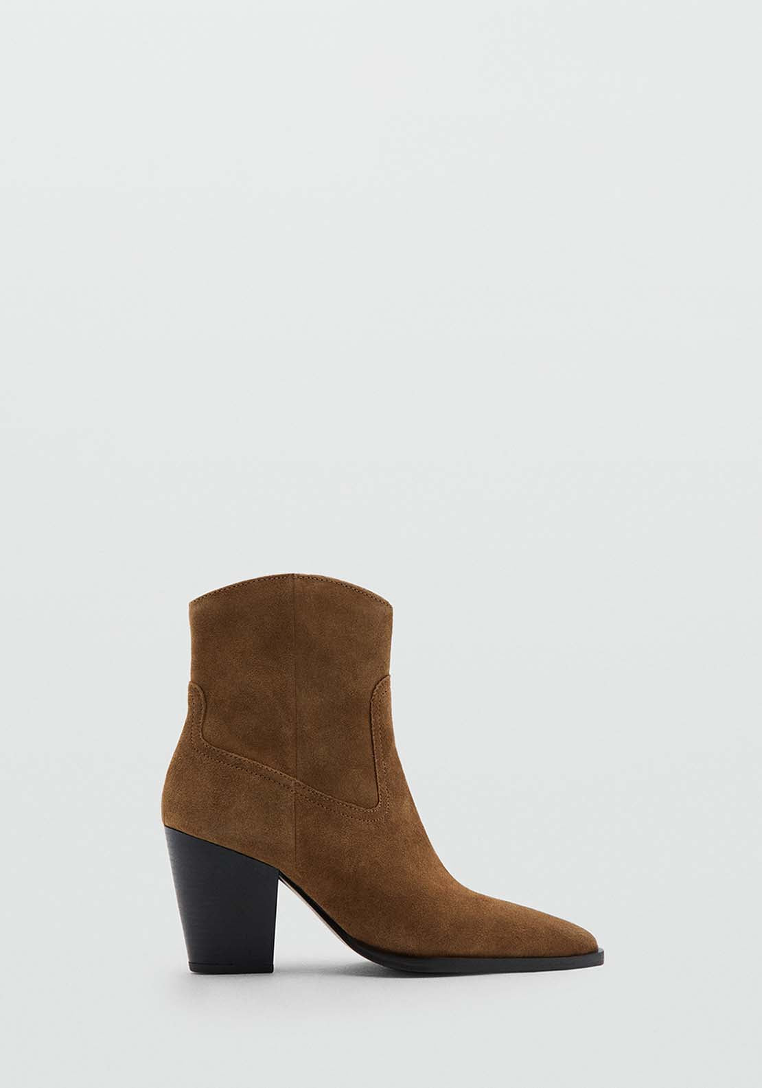 Suede Western Boots - Brown