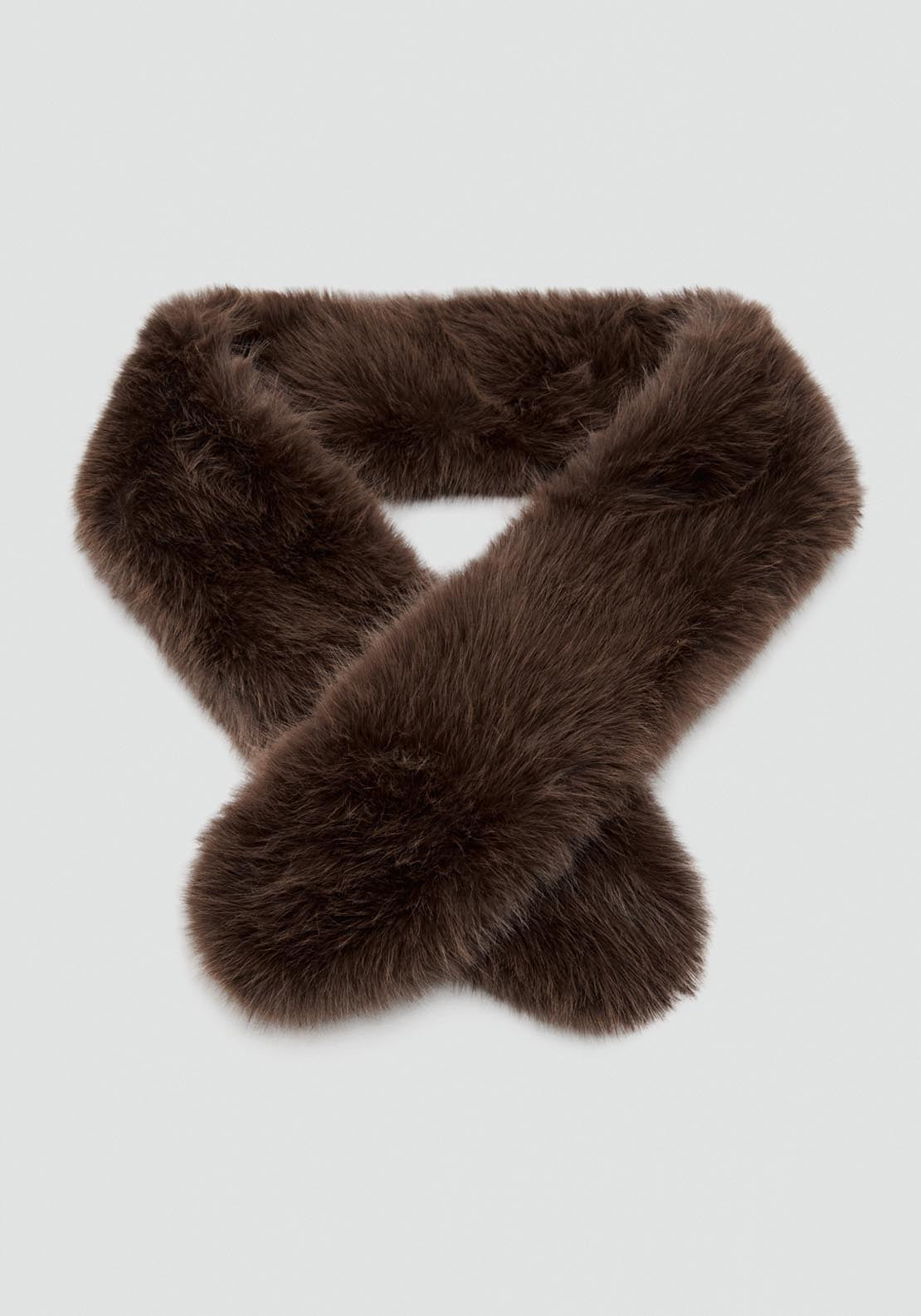 Faux Fur Scarf - Brown