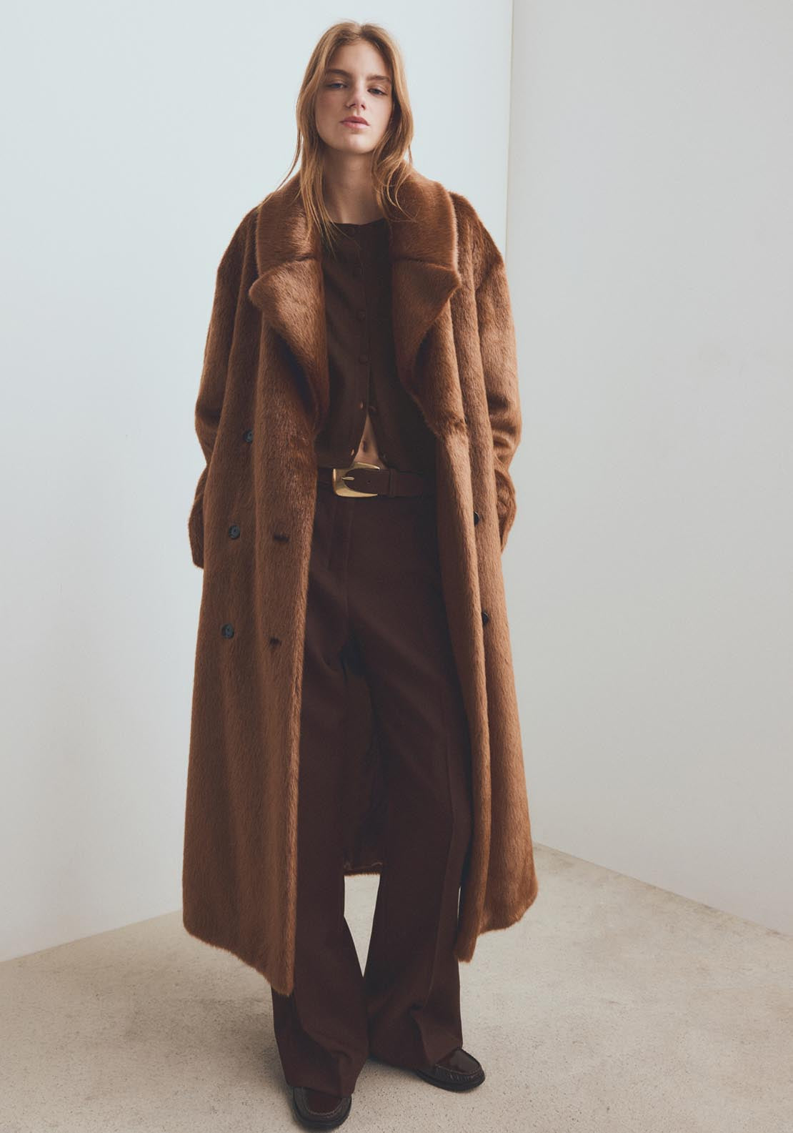 Mango Fine Knitted Button Cardigan - Brown 4 Shaws Department Stores