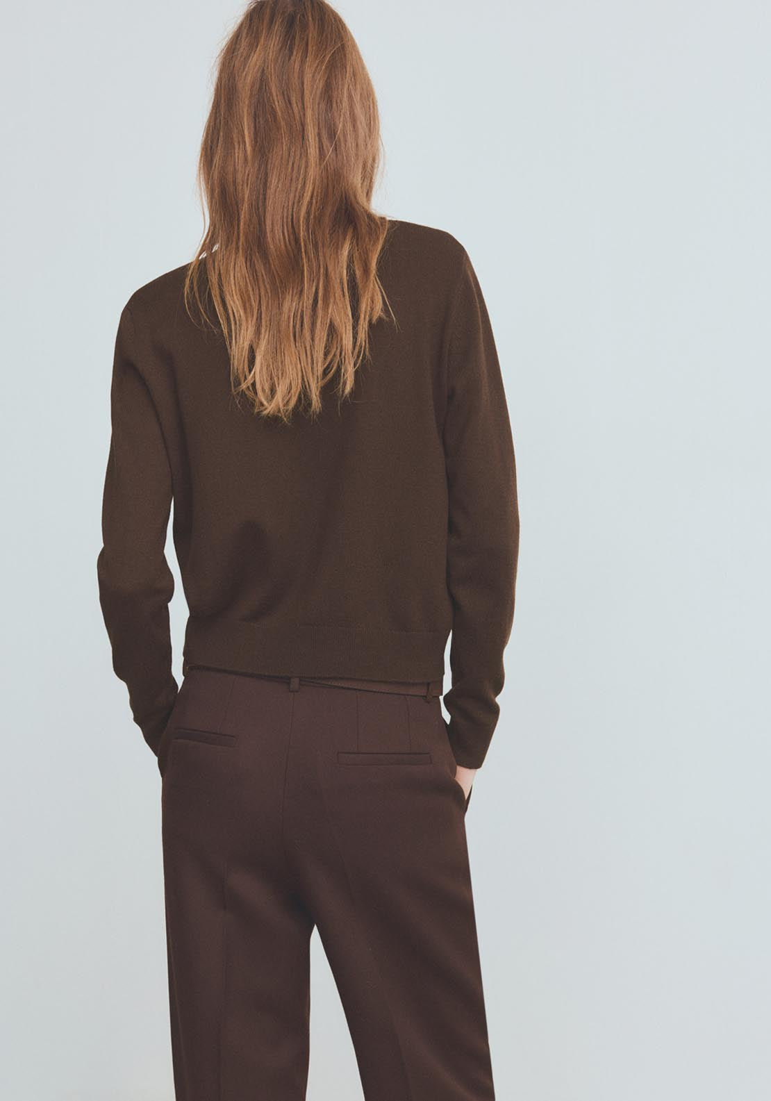Mango Fine Knitted Button Cardigan - Brown 2 Shaws Department Stores