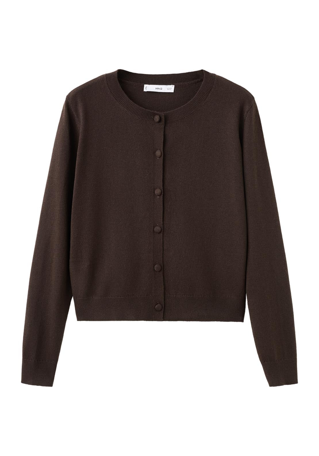 Mango Fine Knitted Button Cardigan - Brown 10 Shaws Department Stores