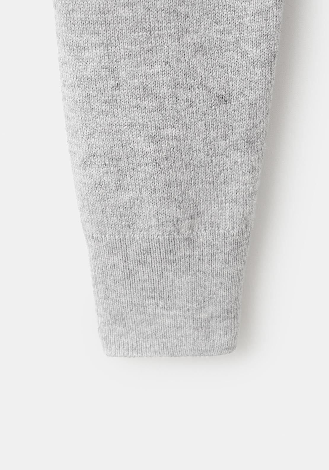 Knitted Button Cardigan - Light Grey