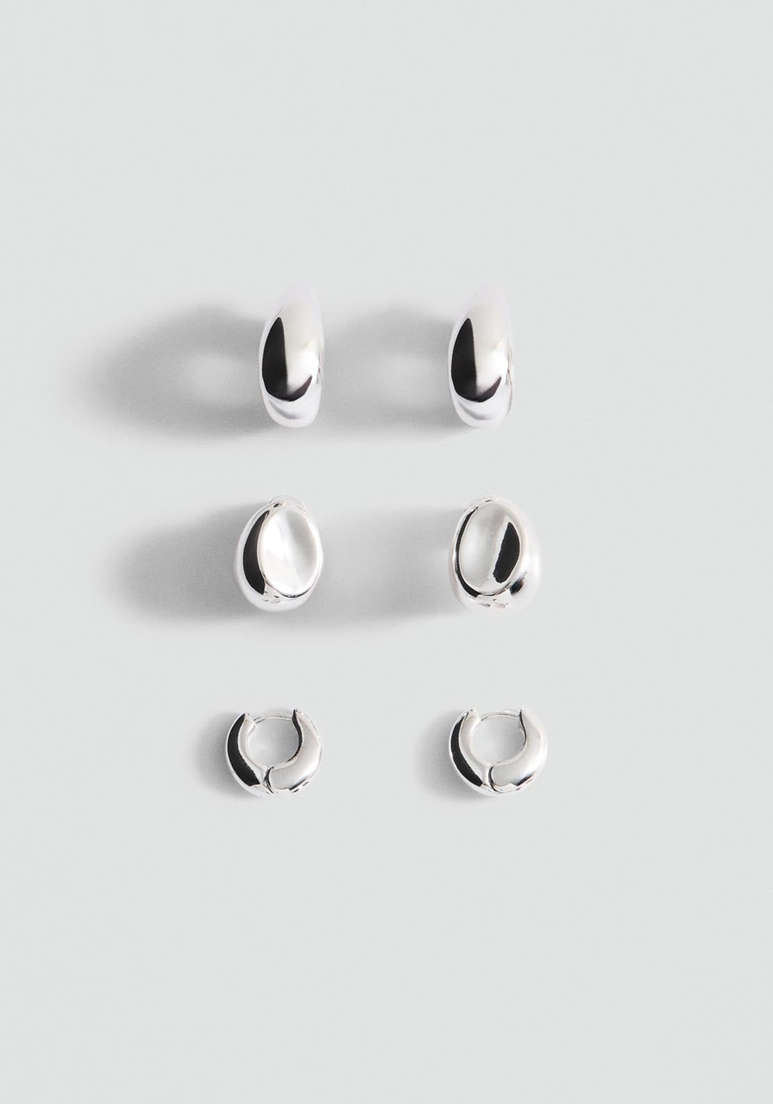 Combined Earring Set - Silver