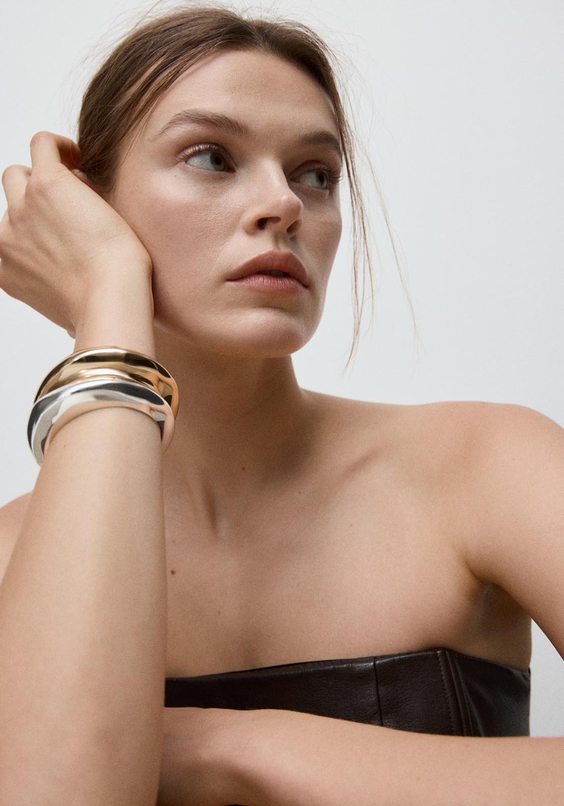 Rigid Bracelets Set Of 2 - Gold