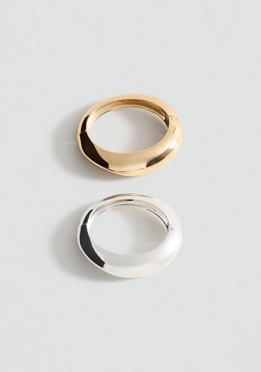 Rigid Bracelets Set Of 2 - Gold