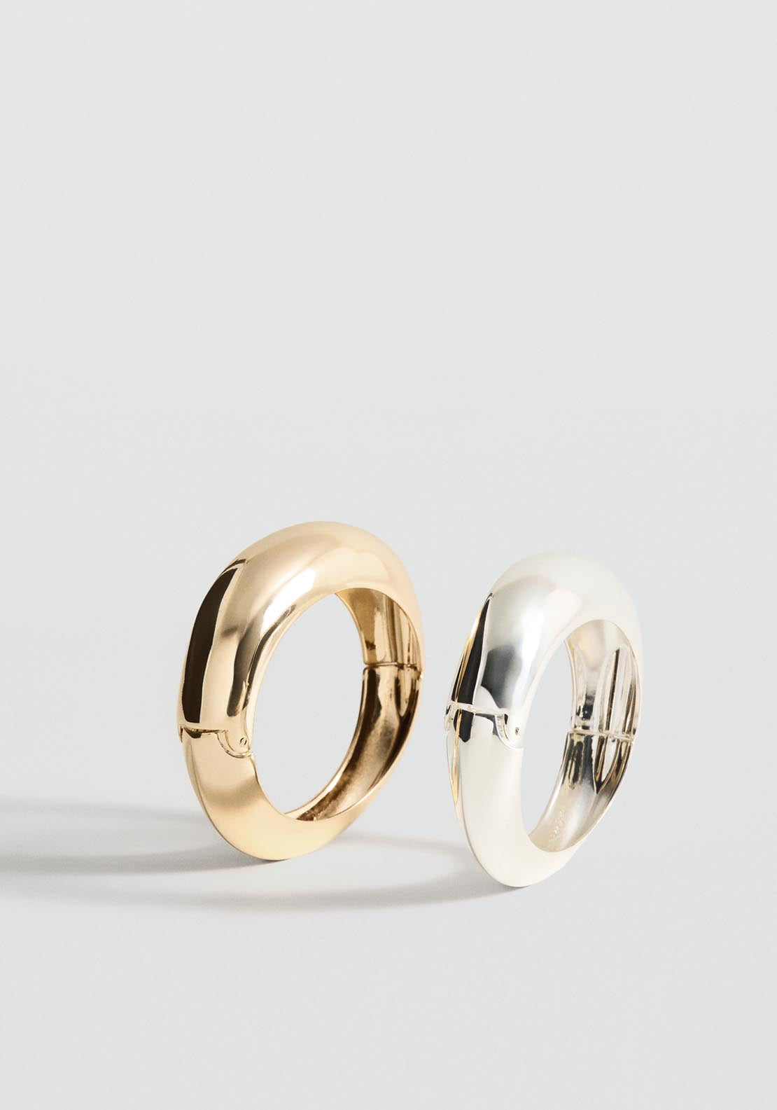 Rigid Bracelets Set Of 2 - Gold