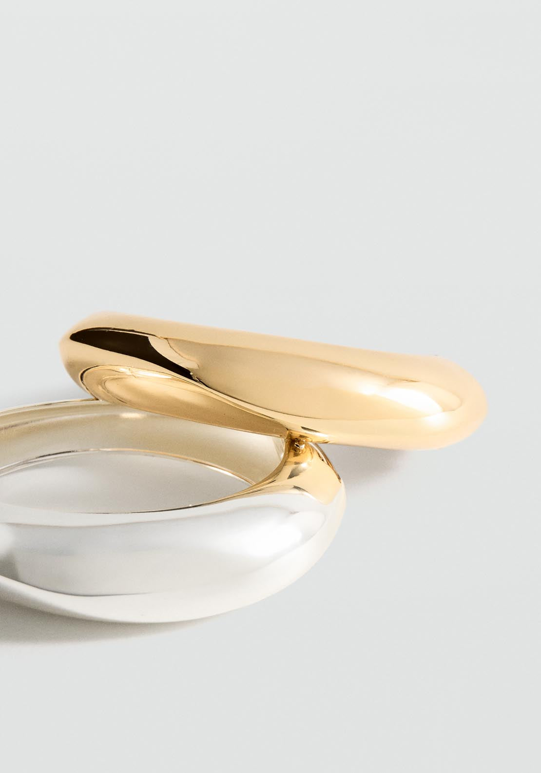 Rigid Bracelets Set Of 2 - Gold