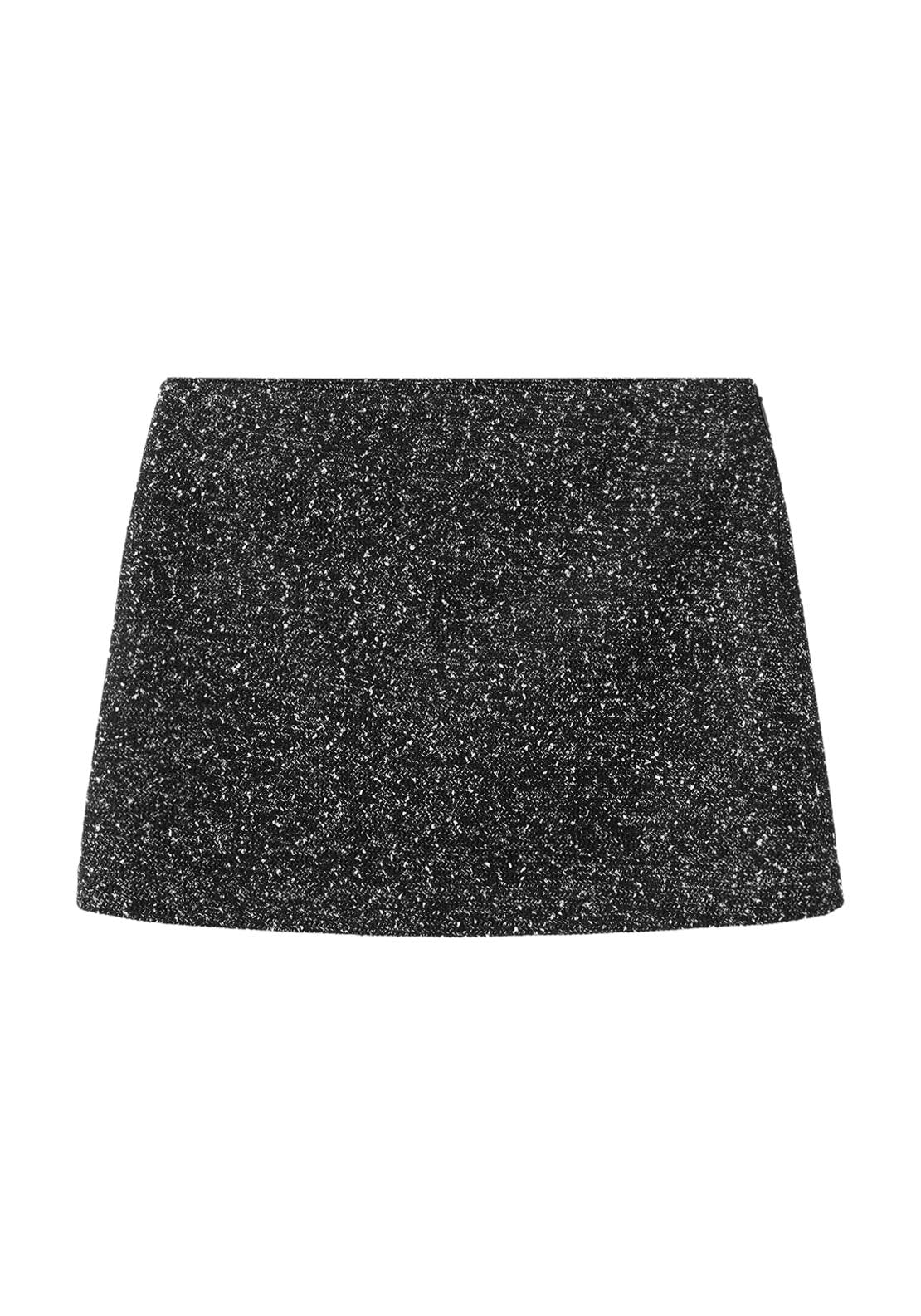 Flecked Knit Skirt - Black