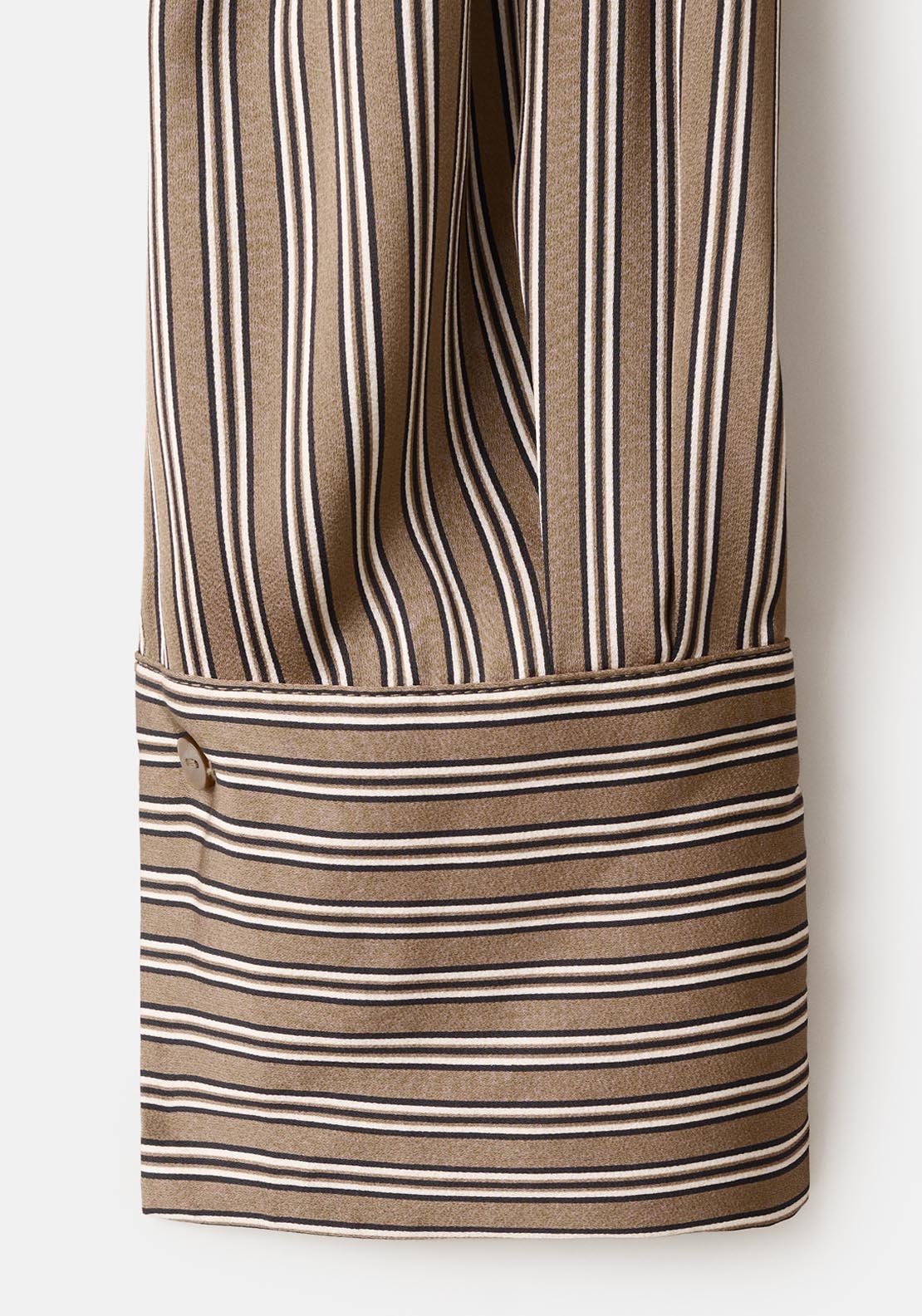 Satin Striped Shirt - Brown