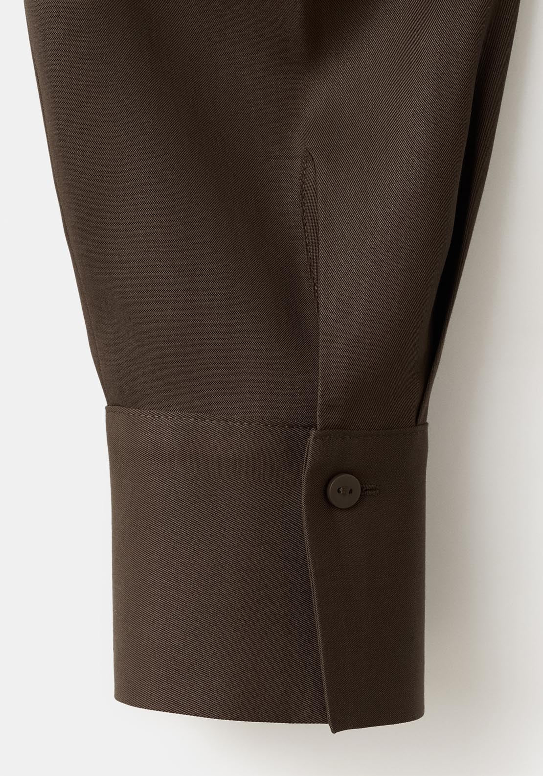 Straight Lyocell Shirt - Brown