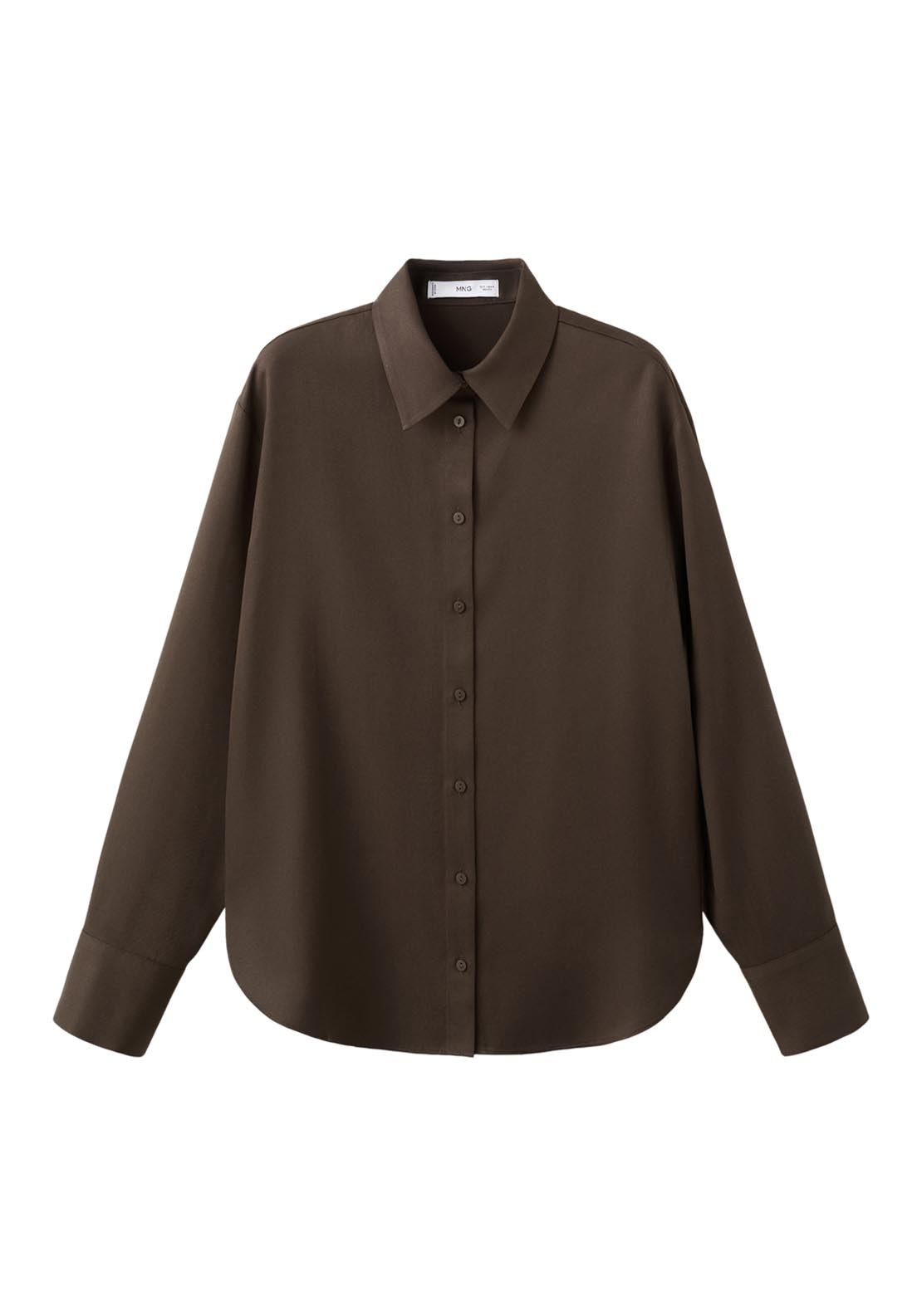 Straight Lyocell Shirt - Brown