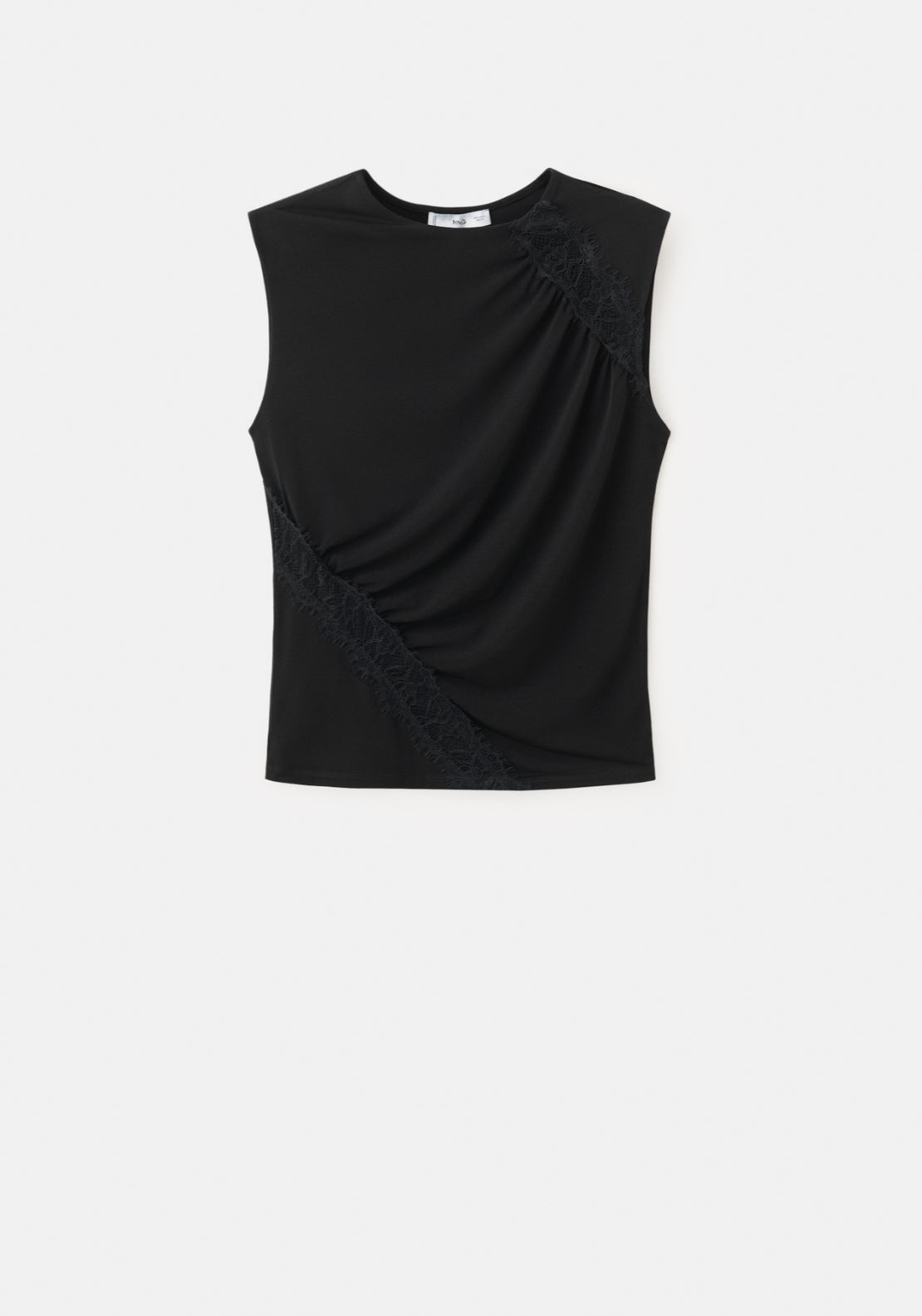 Ruched Fitted Top - Black