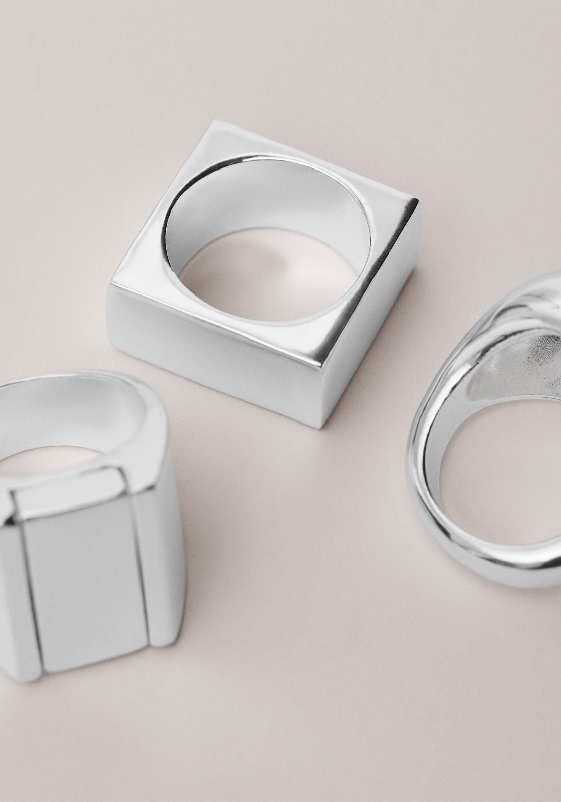 Mango Combined Ring 3 Set - Silver 3 Shaws Department Stores