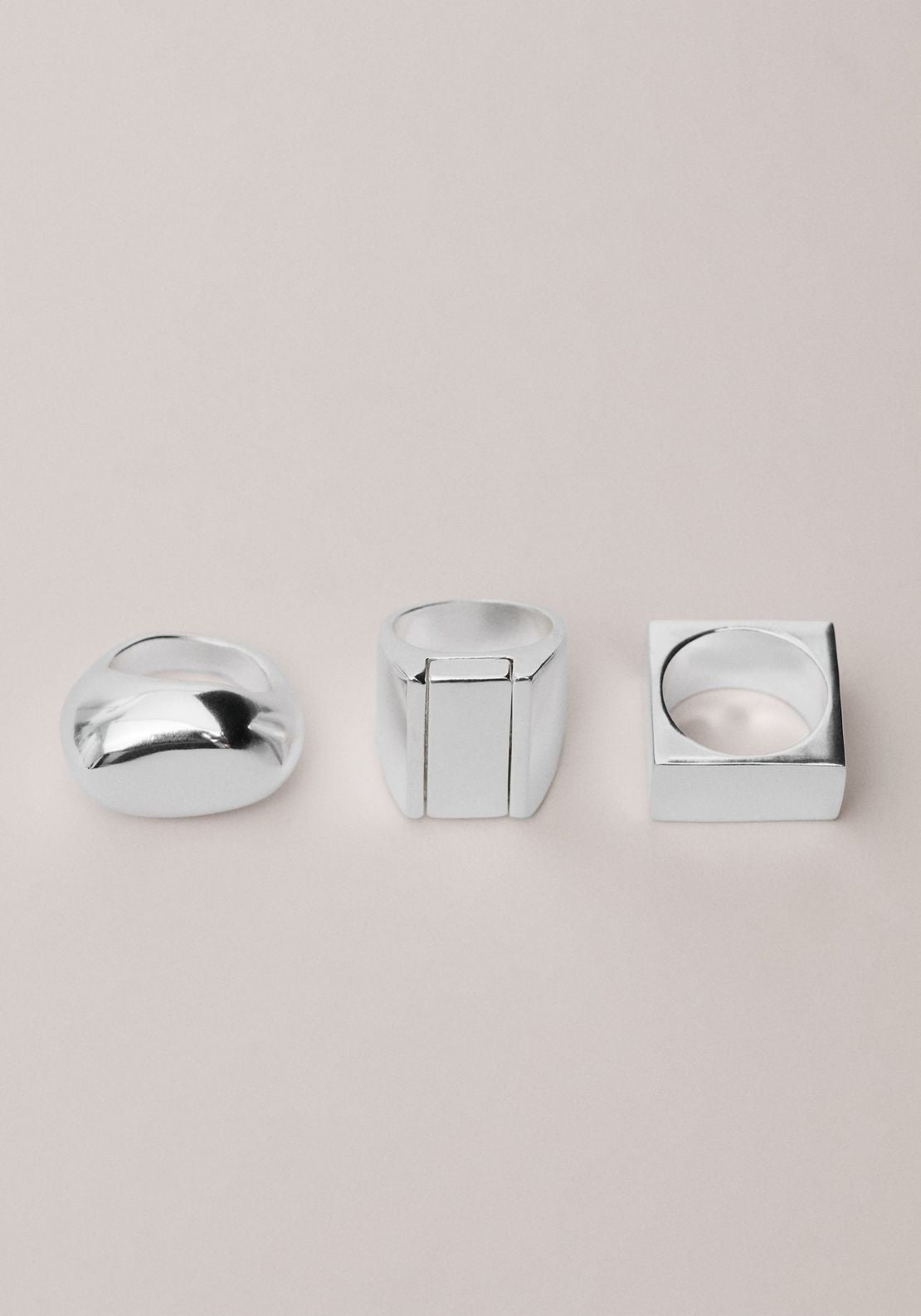 Mango Combined Ring 3 Set - Silver 1 Shaws Department Stores