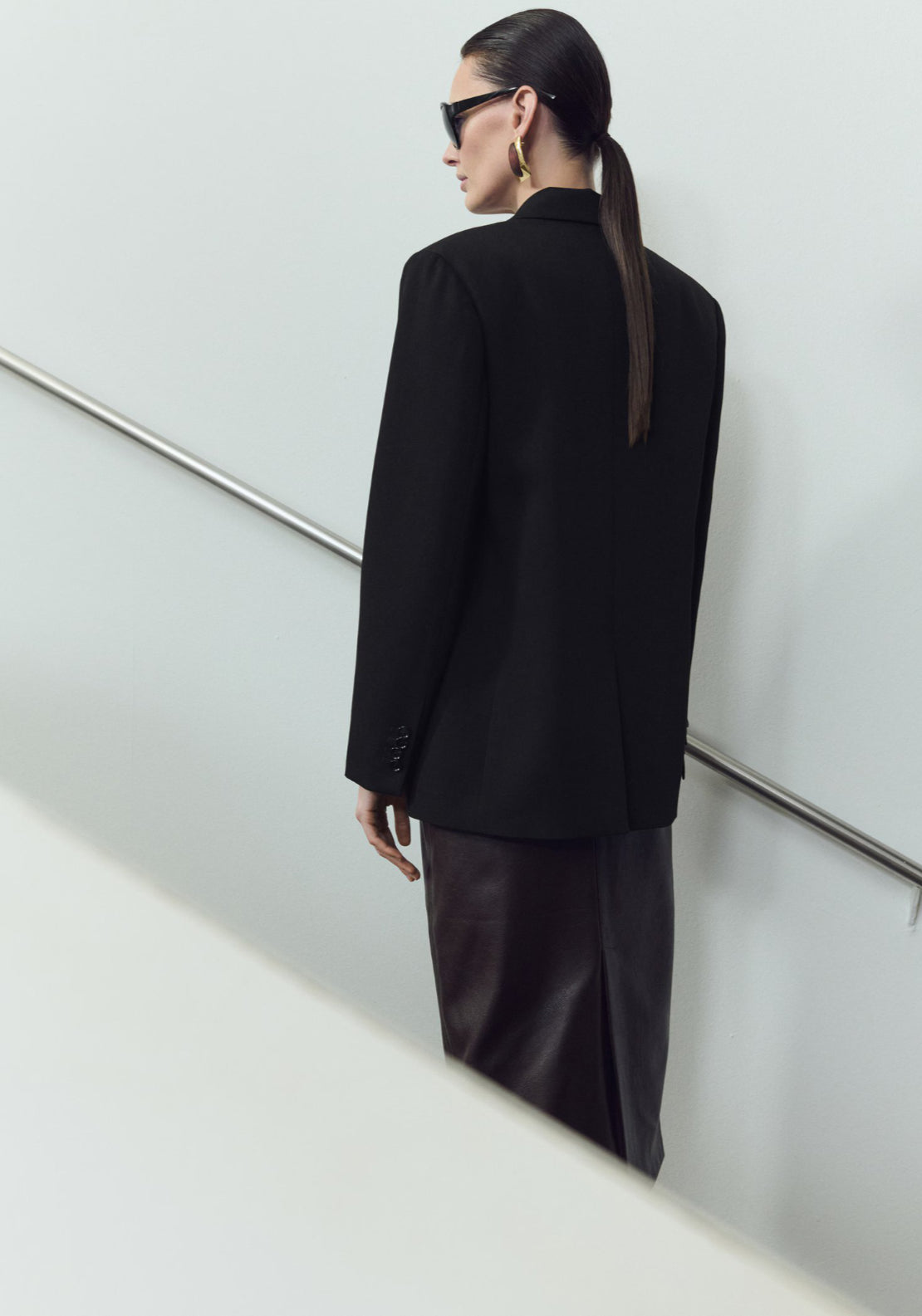 Straight Jacket With Flap Pockets - Black