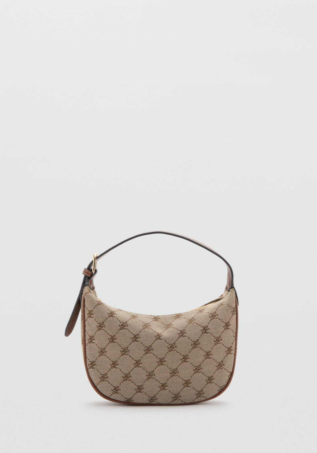 Small Shoulder Bag With Logo Print - Brown