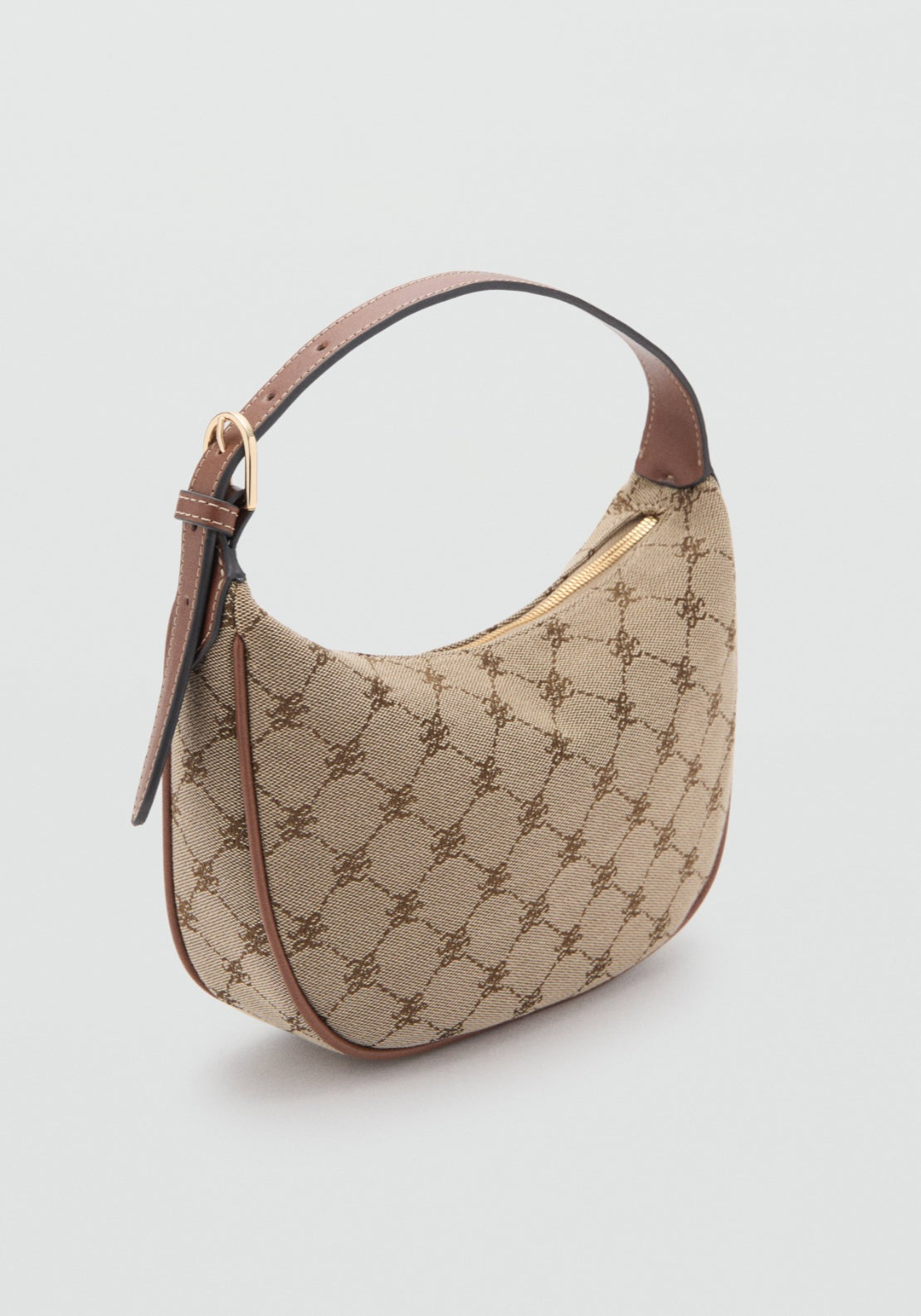 Small Shoulder Bag With Logo Print - Brown