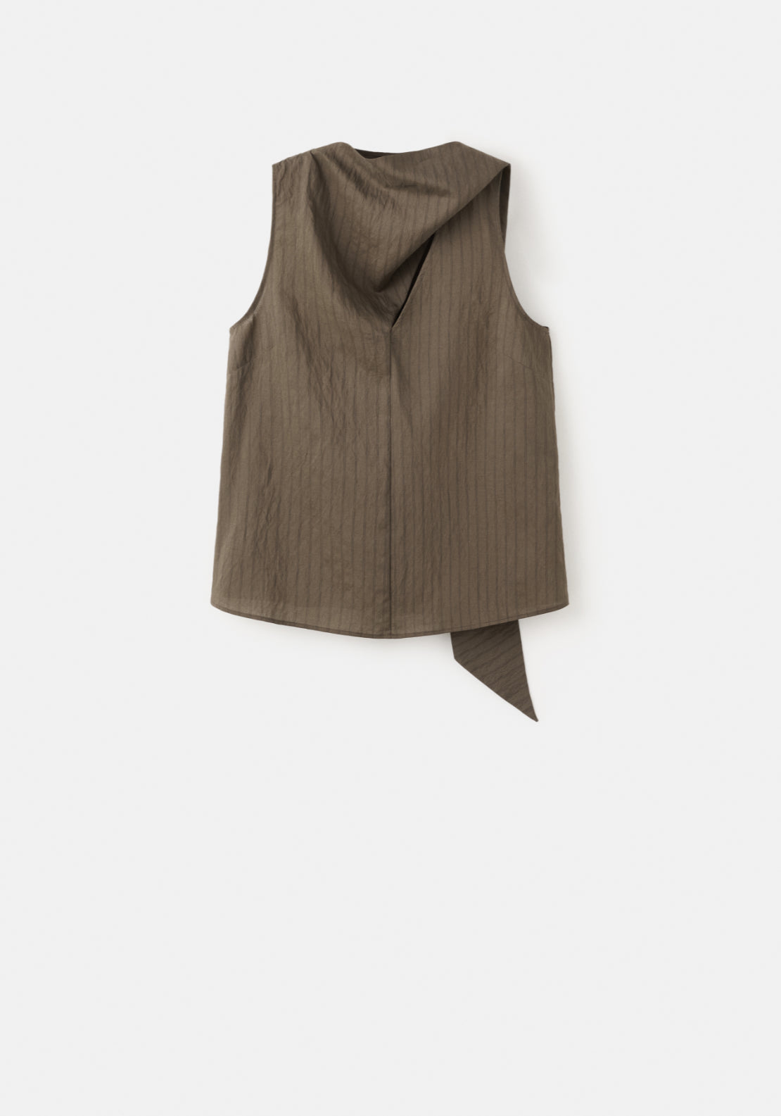 Striped Scarf Top - Brown
