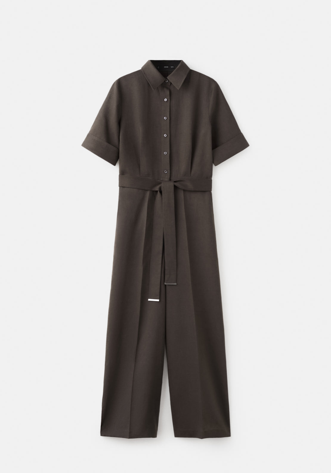Lyocell Shirt Jumpsuit - Brown