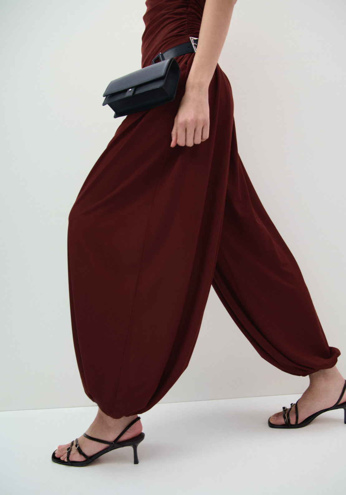 Mid Rise Balloon Trousers - Orange