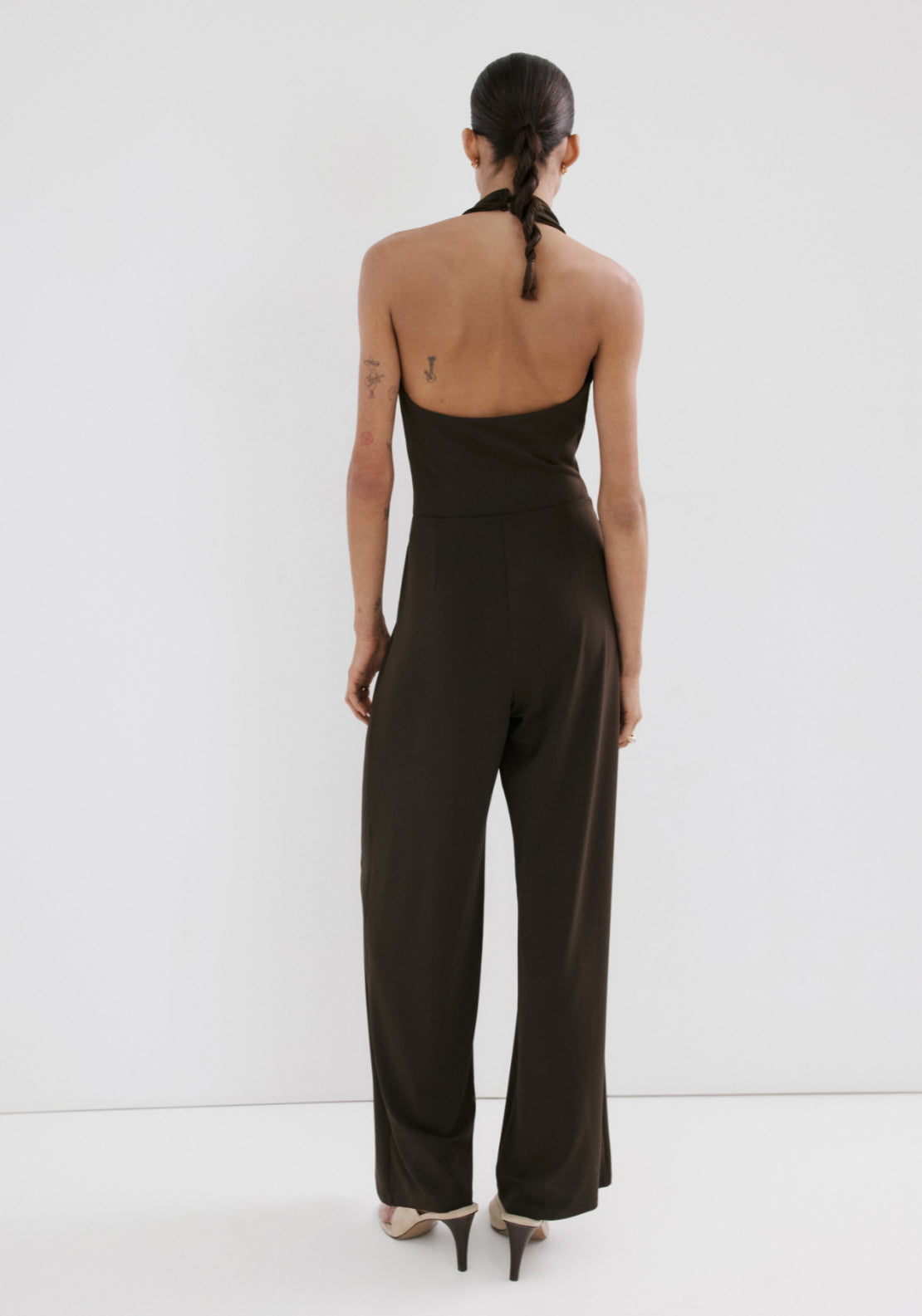 Bow Wrap Jumpsuit - Brown
